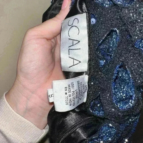 SCALA vintage SEQUINS FORMAL DRESS SMALL - Picture 16 of 16